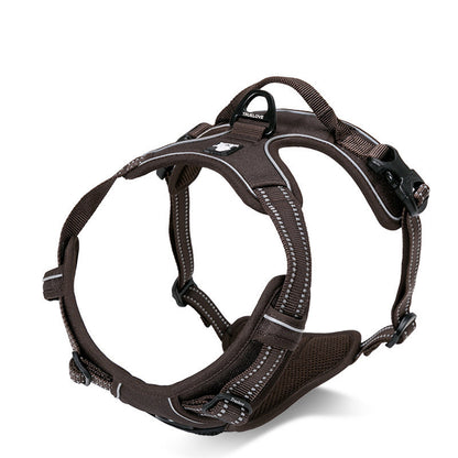 TrueFit Reflective Harness Overview: Two safety belt connection points: the aluminum alloy D-ring on the back of the safety belt and the stainless steel O-ring on the front of the safety belt. Ergonomic design: easy to open and easy to close. Reduce the r