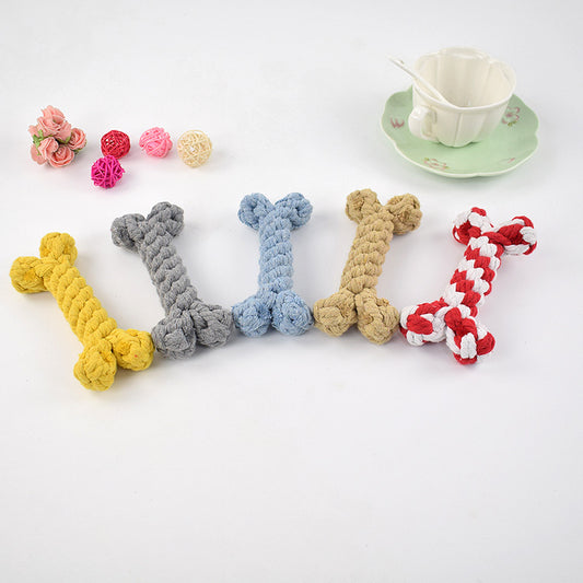 Classic Chew Bone – Safe Play Toy for Dogs Product category: knot toys Material: cotton rope Purpose: pet toy dog toy bone Function: bite resistant Size: around 15cm Dog Toys