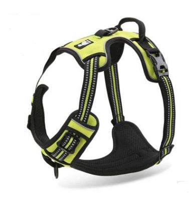 TrueFit Reflective Harness Overview: Two safety belt connection points: the aluminum alloy D-ring on the back of the safety belt and the stainless steel O-ring on the front of the safety belt. Ergonomic design: easy to open and easy to close. Reduce the r