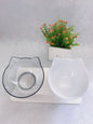 FurSpine Cat Feeder Product information: Shape:Round Material: Plastic Complete automatic feeding: Yes Product No.: Cat head transparent double bowl Color: Transparent cat head bowl Easy to clean transparent bowl: For dogs and cats Transparent bowl of cat