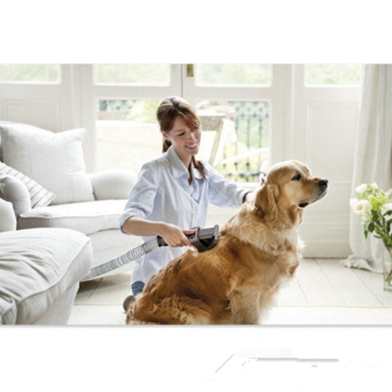 VacuGroom™ – Pet Brush Attachment for Vacuum Cleaners Product information: This grooming tool removes loose hair directly from your dog before it's shed around the home. Collected hair is then sucked straight into the vacuum. Mess-free vacuum-assisted dog