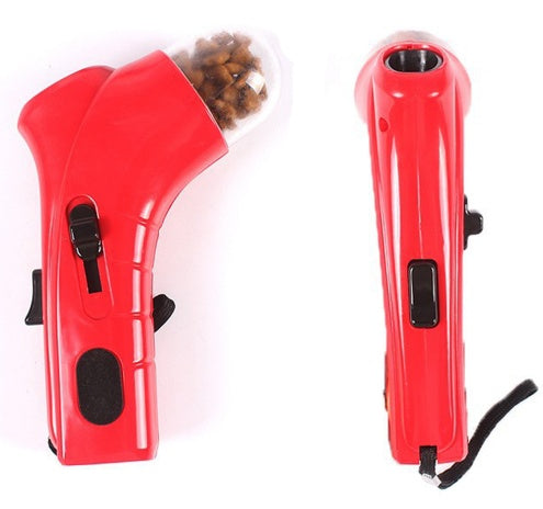 PawZap Treat Launcher Overview: It comes with a wrist strap, that makes it very portable. The handle is designed to give you a comfortable grip. Perfect for dogs and cats, easy to load and fun to use. This toy is great interactive fun for you and your dog