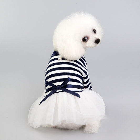 Teddy Bear Dog Outfit – Cute Clothes for Small Pets Product information: Material: cotton Product category: skirt Applicable gender: female Color: coffee, dark blue Size: XS, S, M, L, XL Packing list: Pet clothing*1 Pet Dresses