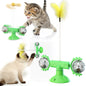 GlowSpin™ When the cat is playing, the toy can swing back and forth freely without falling over. Driven by the self-weight module at the bottom, the toy can be moved forward or backward by swinging. When the product is laid horizontally, the toy can also