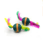 Handmade Wooden Cat Teaser – Fun Stick & Mouse Toy Product name: Solid wood funny cat stick toy Product material: solid wood hemp feather rope bell Feathers & Teasers
