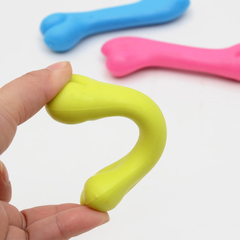 ToughChew Rubber Dog Bone – Indestructible Fun Toy Overview： TPR pet toys, rubber bite resistant toys, dog bone type high-quality molars, foreign trade wholesale environmental protection toys Specification： Material: TPR Weight: 20g Product category: chew