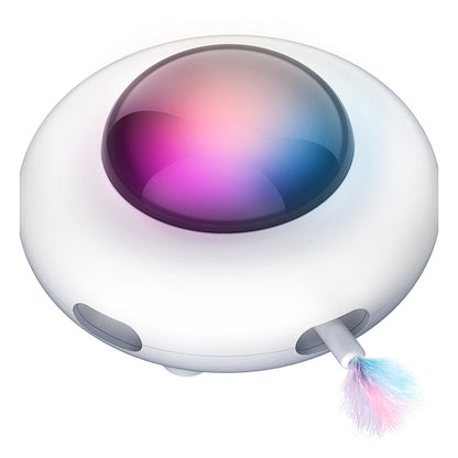 UFOPlay Overview: 100% brand new and high quality 1. Vibration activation 2. In smart mode, the cat's paw vibration triggers the operation, entertaining the boring time, and releasing the cat's vitality Product information: Name: UFO electric cat funny ca