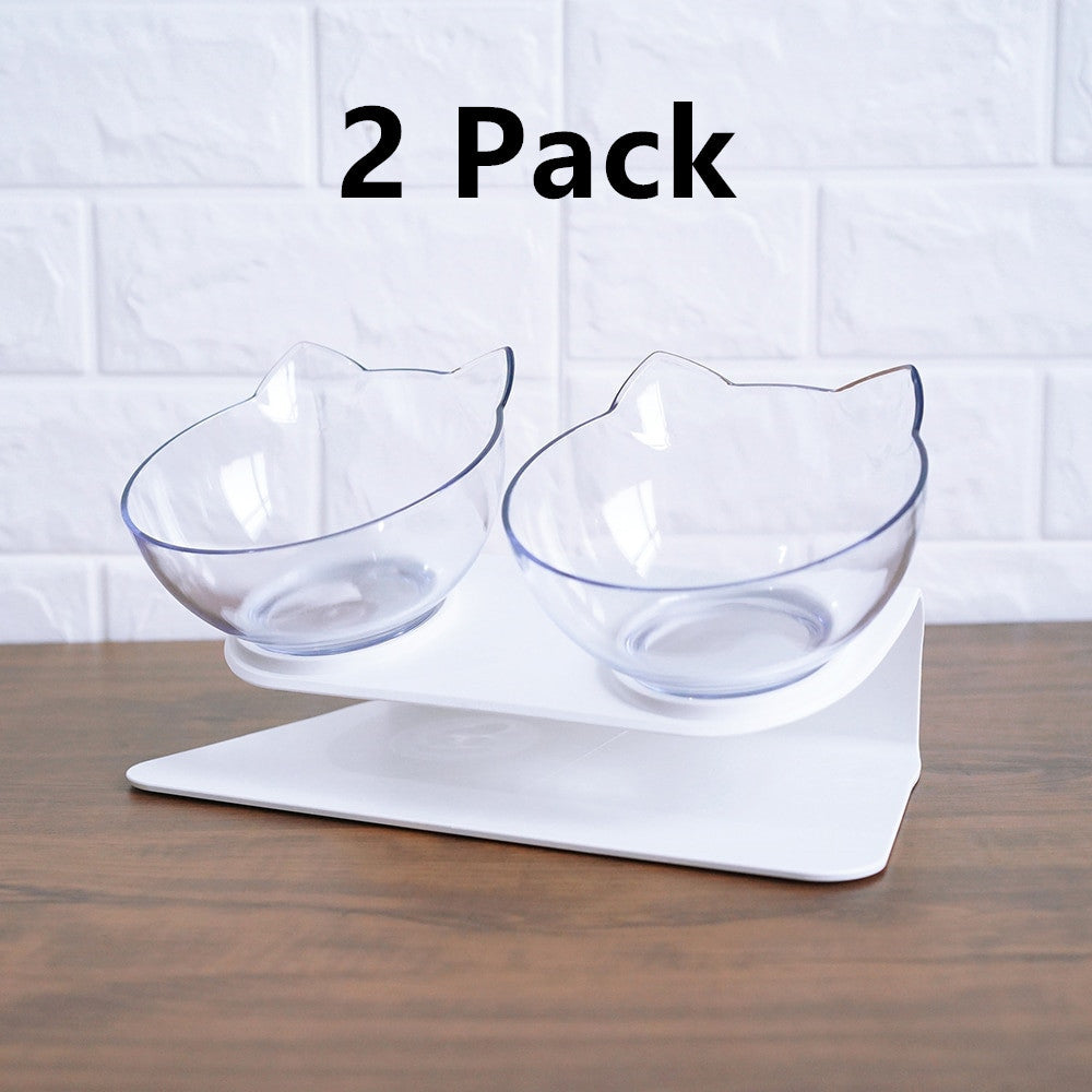 FurSpine Cat Feeder Product information: Shape:Round Material: Plastic Complete automatic feeding: Yes Product No.: Cat head transparent double bowl Color: Transparent cat head bowl Easy to clean transparent bowl: For dogs and cats Transparent bowl of cat