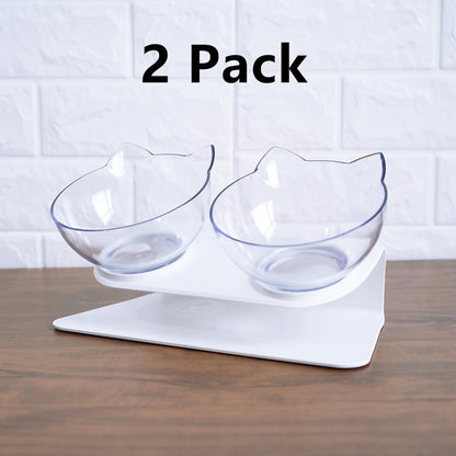 FurSpine Cat Feeder Product information: Shape:Round Material: Plastic Complete automatic feeding: Yes Product No.: Cat head transparent double bowl Color: Transparent cat head bowl Easy to clean transparent bowl: For dogs and cats Transparent bowl of cat