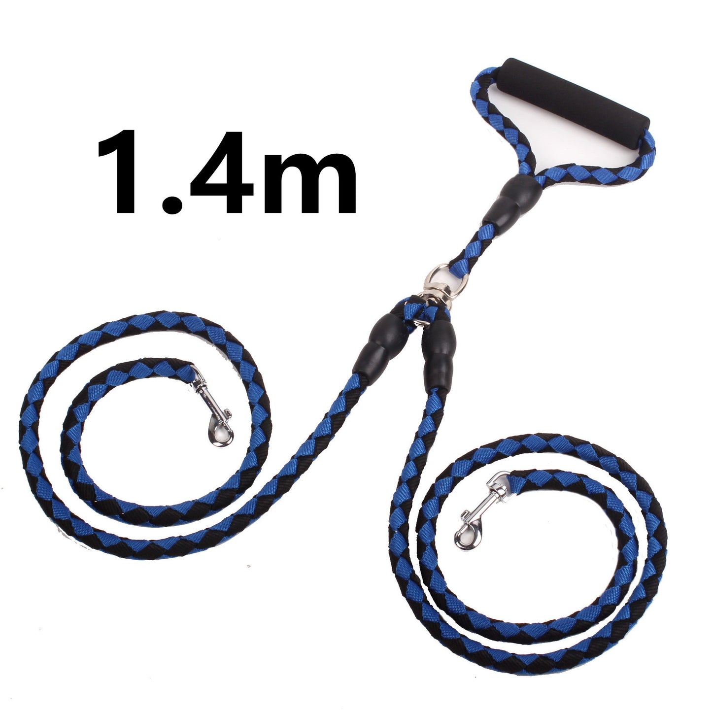 DuoLead Overview: HEAVY DUTY - Our Strong and heavy duty leash is constructed from high-quality real mountain climbing nylon rope. Made with strongest 1/2 inch diameter rock climbing rope and very durable metal clip hook for you and your dog safe. REFLECT