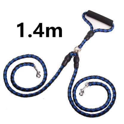 DuoLead Overview: HEAVY DUTY - Our Strong and heavy duty leash is constructed from high-quality real mountain climbing nylon rope. Made with strongest 1/2 inch diameter rock climbing rope and very durable metal clip hook for you and your dog safe. REFLECT