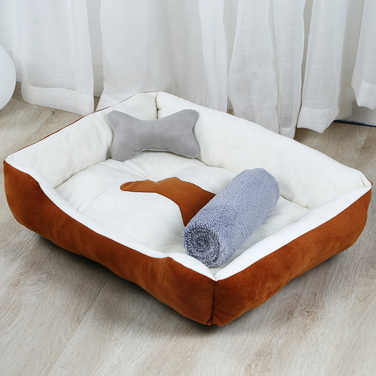 TeddyHaus™ Large Pet Kennel Product information Material: Cloth Color: grey, brown Applicable object: Dog Size Information 50x40cm，60x45cm，70x55cm，80x60cm，90x70cm Packing list Pet bed*1 Dog Kennels & Runs