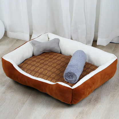 TeddyHaus™ Large Pet Kennel Product information Material: Cloth Color: grey, brown Applicable object: Dog Size Information 50x40cm，60x45cm，70x55cm，80x60cm，90x70cm Packing list Pet bed*1 Dog Kennels & Runs