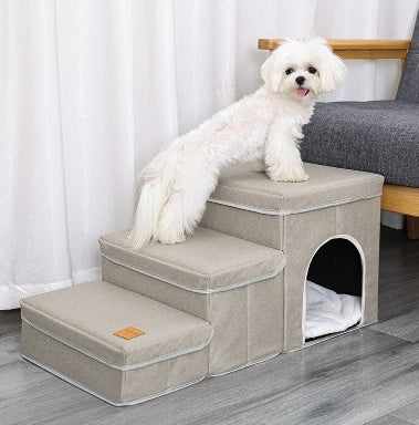 ClimbEasy Pet Ladder Product information: Material: Tech cloth Colors: blue (rabbit plush), beige (rabbit plush), blue (lamb plush), beige (lamb plush), claw print blue (rabbit plush), claw print red (rabbit plush) Product size: 68 * 35 * 33cm Packing lis