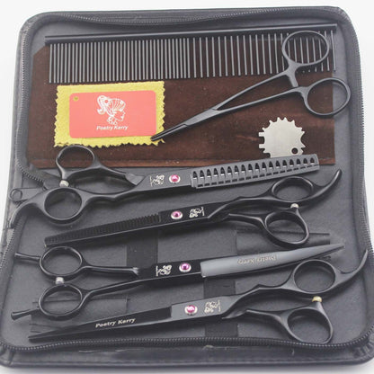 SnipMate™ Pet Hair Cutter Purpose: Beauty Shape: straight Material: Stainless steel Surface treatment: fine polishing Package list: 7.0-inch hand shaped straight+7.0-inch curved+6.5-inch dense teeth+7.0-inch fishbone teeth+comb+hemostatic forceps Pet Groo