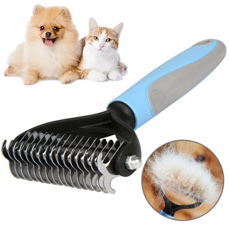 DualFur™ – 2-Sided Deshedding & Dematting Pet Comb Product Details： Dual-Sided Design: Start with 9 teeth side for stubborn mats and tangles and finish with 17 teeth side for thinning and de-shedding. Achieve faster and more professional de-matting and gr