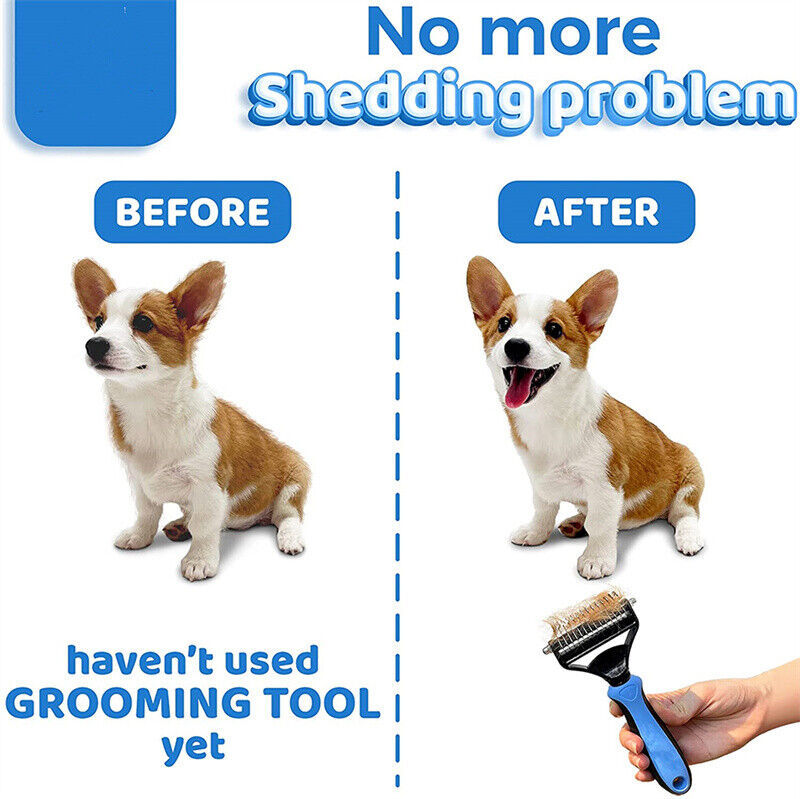 DualFur™ – 2-Sided Deshedding & Dematting Pet Comb Product Details： Dual-Sided Design: Start with 9 teeth side for stubborn mats and tangles and finish with 17 teeth side for thinning and de-shedding. Achieve faster and more professional de-matting and gr