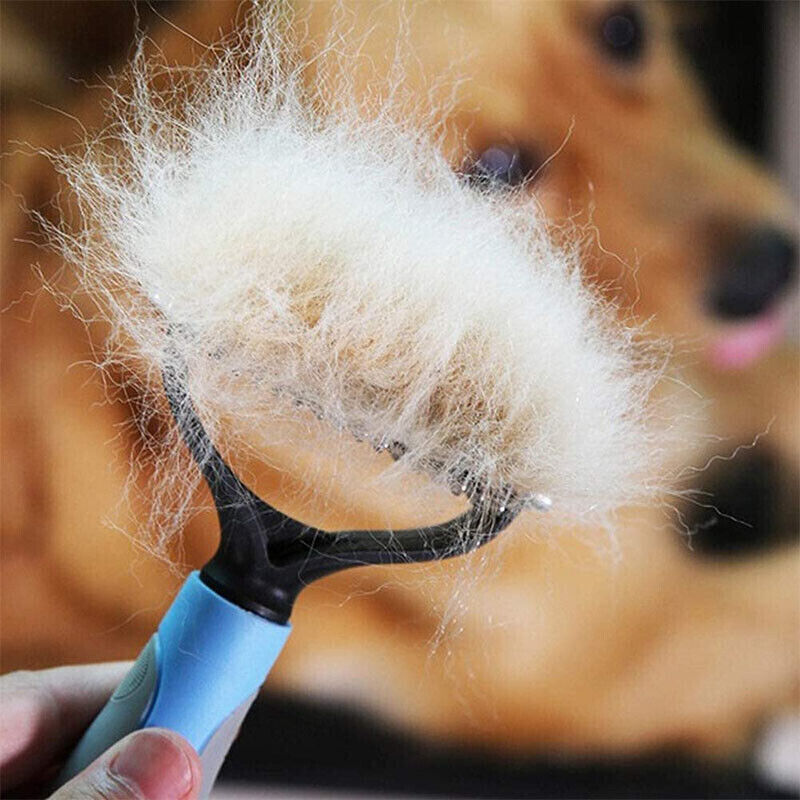 DualFur™ – 2-Sided Deshedding & Dematting Pet Comb Product Details： Dual-Sided Design: Start with 9 teeth side for stubborn mats and tangles and finish with 17 teeth side for thinning and de-shedding. Achieve faster and more professional de-matting and gr