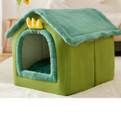 SnuggleHaus™ Enclosed Bed Overview: 1.Self-warming Fabric. Premium synthetic plush fur, a combination of comfortable and breathable, cozy, warm. 2.Durable Bottom. Can be placed in a balcony corridor or other places without worrying about sliding, providin