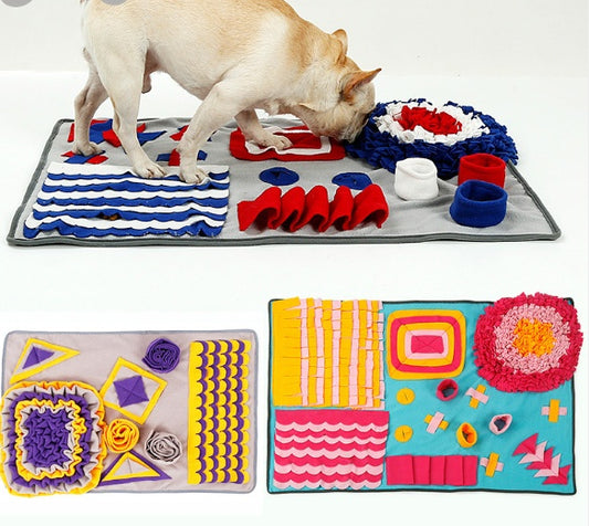 Interactive Puzzle Pet Sniffing Pad Blanket Smelling Traning Toy Overview : 1. Soft fleece upper with anti-slip bottom. 2. Machine Washable. 3. Pet expert says: 10 mins snuffle = 1 hour running. 4. Release Extra energy and keep your pet calm down. 5. Good
