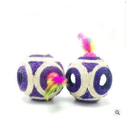 Handmade Wooden Cat Teaser – Fun Stick & Mouse Toy Product name: Solid wood funny cat stick toy Product material: solid wood hemp feather rope bell Feathers & Teasers