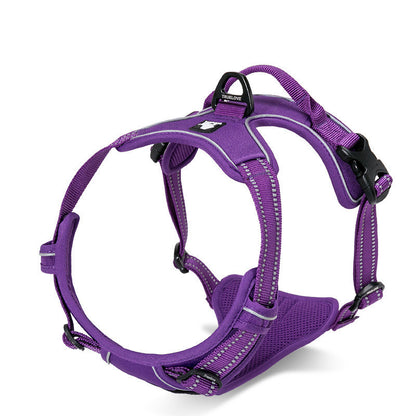 TrueFit Reflective Harness Overview: Two safety belt connection points: the aluminum alloy D-ring on the back of the safety belt and the stainless steel O-ring on the front of the safety belt. Ergonomic design: easy to open and easy to close. Reduce the r