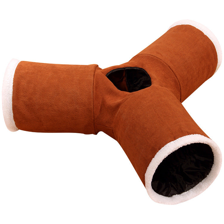 Multi-Channel Cat Tunnel – Portable & Fun Hideout for Pets Overview: This folding soft tunnel suits all small pets, including rabbits, ferrets, guinea pigs, puppies and kittens. Pets will enjoy playing in this tunnel, running back and forth, exploring, ow