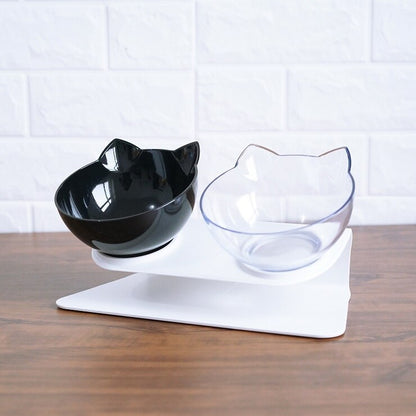 FurSpine Cat Feeder Product information: Shape:Round Material: Plastic Complete automatic feeding: Yes Product No.: Cat head transparent double bowl Color: Transparent cat head bowl Easy to clean transparent bowl: For dogs and cats Transparent bowl of cat