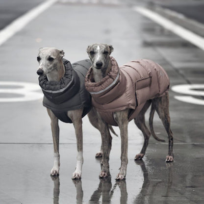 CozyCore™ Cotton Dog Coat Product information: Color: Dark gray, pink For: dogs Material: 100% recycled polyester Size Information: Size: S/M/L/XL Packing list: 1* Waistcoat Product Image: Pet Coats