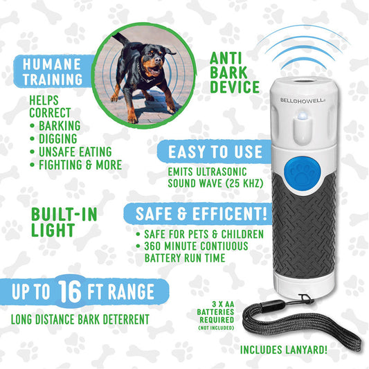 Dog Trainer Ultrasonic Handheld Bark-stop Product information: Color: White Material: ABS Applicable object: Dog Specification: product weight 100g Power Type: 3 no.7 batteries are installed Packing list: Dog trainer X1 Product Image: Pet Carrier & Crate