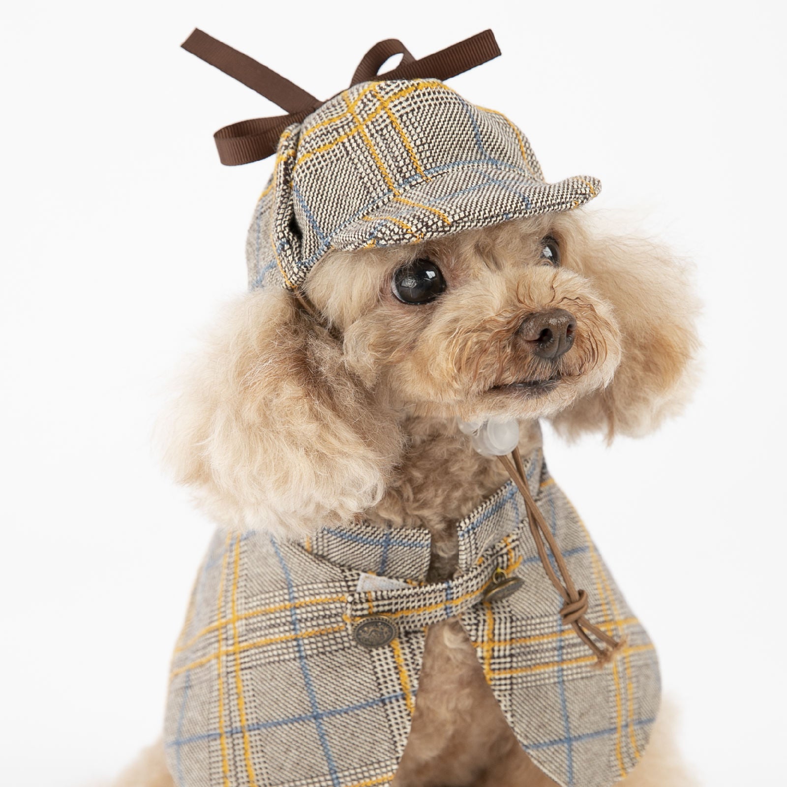 Pawlock™ Mystery Cape Product information: Material: Cotton Product Category: Transforming clothes Applicable gender: general Color: Camel Detective Suit Size: S, M, L Size Information: Size: S/M/L S: suitable for puppies under 4kg M: suitable for dogs of