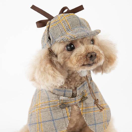 Pawlock™ Mystery Cape Product information: Material: Cotton Product Category: Transforming clothes Applicable gender: general Color: Camel Detective Suit Size: S, M, L Size Information: Size: S/M/L S: suitable for puppies under 4kg M: suitable for dogs of