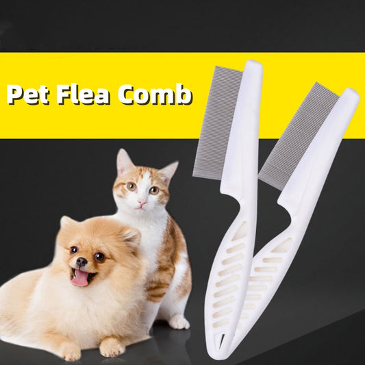 FleaFine™ Pet Comb Product Name: With handle in addition to flea comb Product color: white Product specifications: small (full length 14CM width 3CM) needle row (long 5CM needle length 1CM) Large (full length 18CM wide 4.5CM) needle row (length 6.5CM need