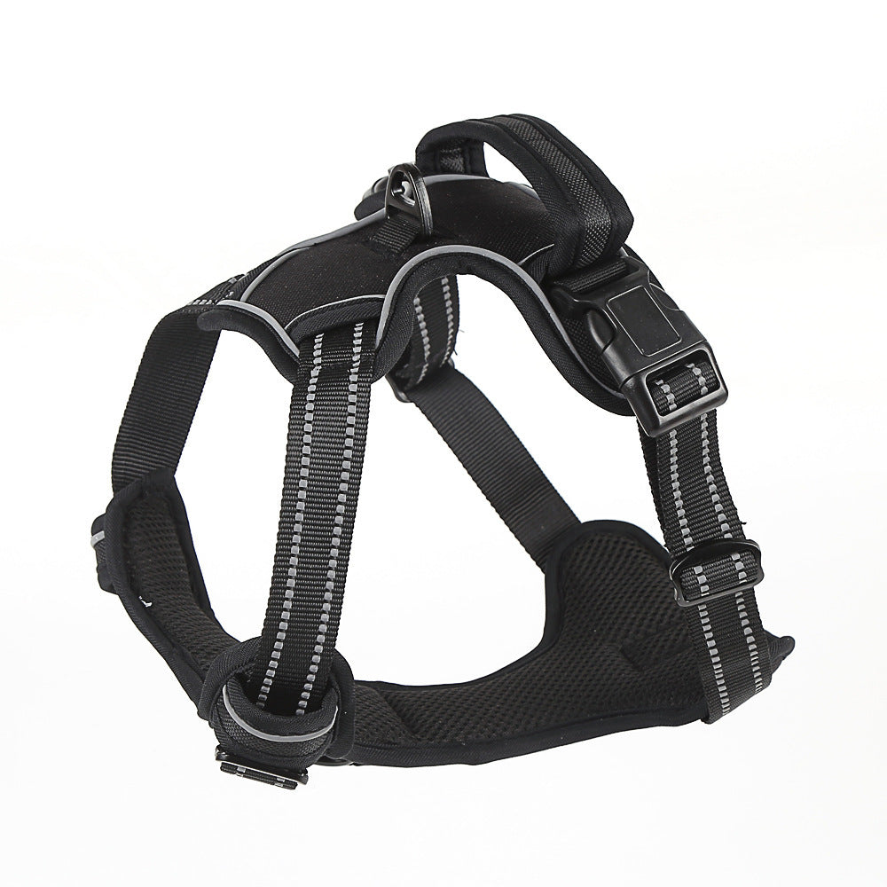 EasyWalk Reflective Harness Product information: Material: Polyester Specifications: S (bust 40-60cm), M (bust 55-70cm), L (66-90cm), XL (78-105cm) Color: black, red, fluorescent orange Packing list: Dog chest strap x1 Picture details: Size Suitable weigh