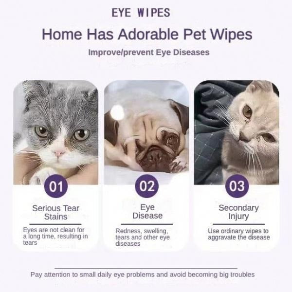 EyeBright™ – 200 Pet Eye Wipes for Dogs & Cats Product Description: Keep your pet’s eyes clean, clear, and healthy with EyeBright™ Pet Eye Wipes – gentle, effective wipes designed to remove tear stains and eye discharge from dogs and cats. 200 Pre-Moisten