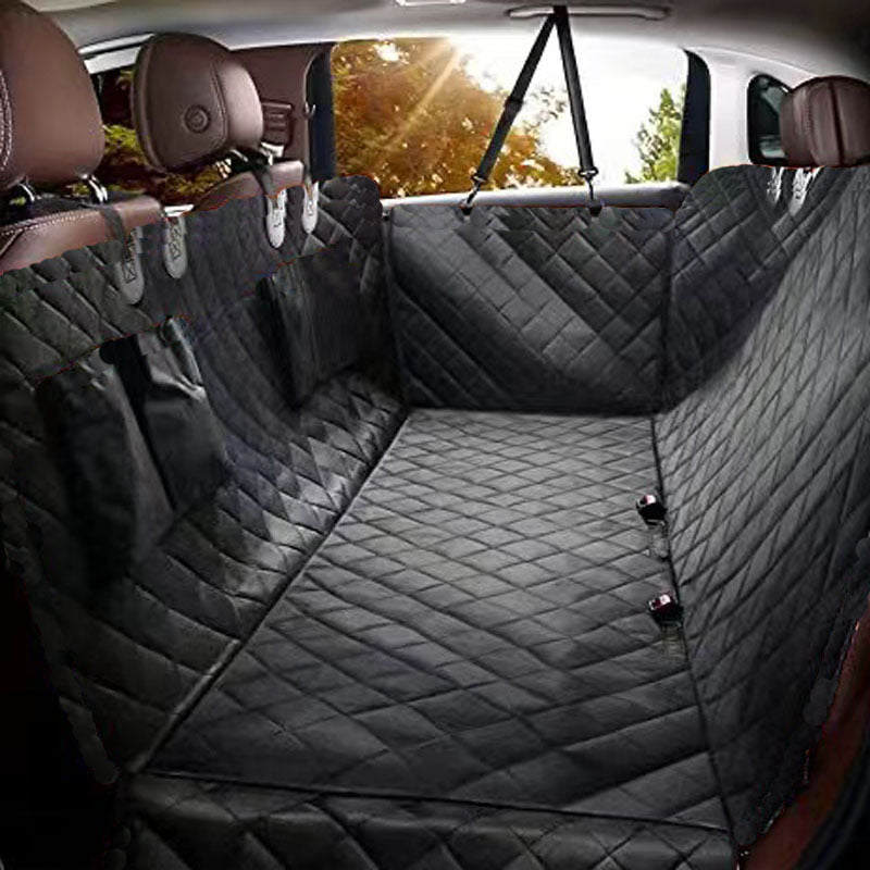 FurSafe Travel Mat Product information: Color: Orange edge-double pocket, all black-double pocket, Orange edge with Net-double pocket Specification: 147 * 137cm Material: Oxford cloth Applicable object: Dog Packing list: Pet pad + with 2 lanyards Product