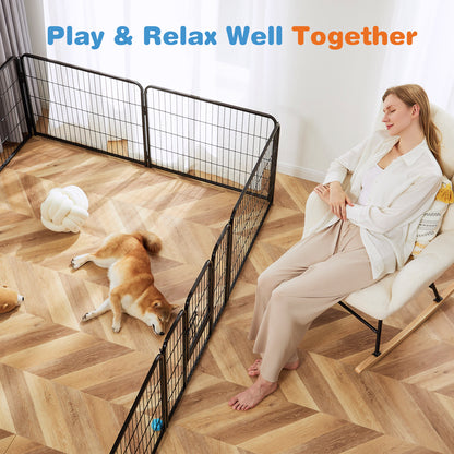 PawPlay Indoor Fence Dog Playpen – Model Specifications Model Code Panels Height (in) Configuration Assembled Dimensions (L × W × H) Package Size (L × W × H) Net Weight Gross Weight ZHUMI-DOGF-8S01-24S 8 Panels 23.60" Single Door 92.10" × 32.60" × 23.60"