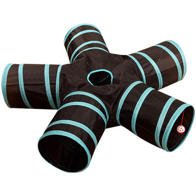 Multi-Channel Cat Tunnel – Portable & Fun Hideout for Pets Overview: This folding soft tunnel suits all small pets, including rabbits, ferrets, guinea pigs, puppies and kittens. Pets will enjoy playing in this tunnel, running back and forth, exploring, ow