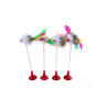 Handmade Wooden Cat Teaser – Fun Stick & Mouse Toy Product name: Solid wood funny cat stick toy Product material: solid wood hemp feather rope bell Feathers & Teasers