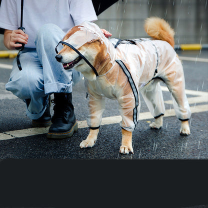 PuddleSuit™ Puppy Rainwear style: Casual Item No.: 2003SXSL3381 Brand: hipidog/ hippie dog Applicable gender: general Color: New upgrade of high-quality raincoat #frosted white, new upgrade of high-quality raincoat #frosted black Size（cm） Neckline Bust Ba
