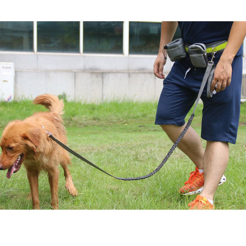GoPaws [product name]: dog running traction set four-piece [product color]: gray black green red [product material]: nylon [product specifications]: length 144cm, waist circumference: 78-110cm [Product Description]: This is a retractable and adjustable sp