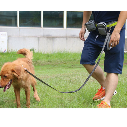 GoPaws [product name]: dog running traction set four-piece [product color]: gray black green red [product material]: nylon [product specifications]: length 144cm, waist circumference: 78-110cm [Product Description]: This is a retractable and adjustable sp