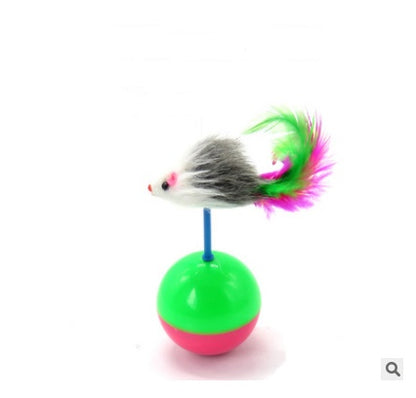 Handmade Wooden Cat Teaser – Fun Stick & Mouse Toy Product name: Solid wood funny cat stick toy Product material: solid wood hemp feather rope bell Feathers & Teasers