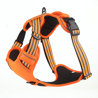 EasyWalk Reflective Harness Product information: Material: Polyester Specifications: S (bust 40-60cm), M (bust 55-70cm), L (66-90cm), XL (78-105cm) Color: black, red, fluorescent orange Packing list: Dog chest strap x1 Picture details: Size Suitable weigh