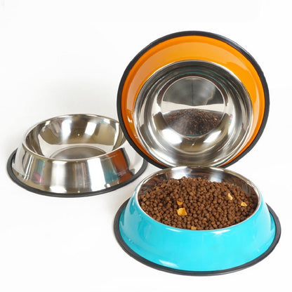 PawBasin Feeder Dual-Use Stainless Steel Pet Bowl with Non-Slip Melamine Base Give your furry friend a stylish, safe, and practical dining experience with our dual-use pet bowl, combining premium stainless steel and a colorful melamine outer shell. Design