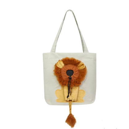 LionPaw Pet Carrier Overview: Features: With our lion design carrier, your little buddy can become a lovely lion and his/her head can be out of the bag to breathe fresh air. The circumference can be adjusted by buttons, and the maximum opening can be adju