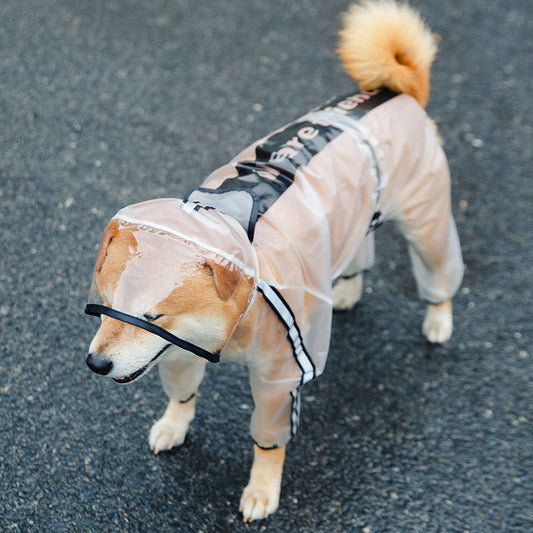PuddleSuit™ Puppy Rainwear style: Casual Item No.: 2003SXSL3381 Brand: hipidog/ hippie dog Applicable gender: general Color: New upgrade of high-quality raincoat #frosted white, new upgrade of high-quality raincoat #frosted black Size（cm） Neckline Bust Ba