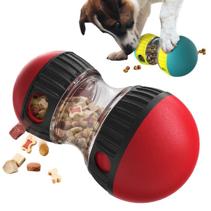 TreatTumbler Overview: DURABLE MATERIAL & THICKENED LARGE BARN - To ensure long-term use and pet health and safety, both ends of the dumbbell treat dispensing dog toy and dog treat dispenser toy are made of durable non-toxic nylon. And we thickened and en