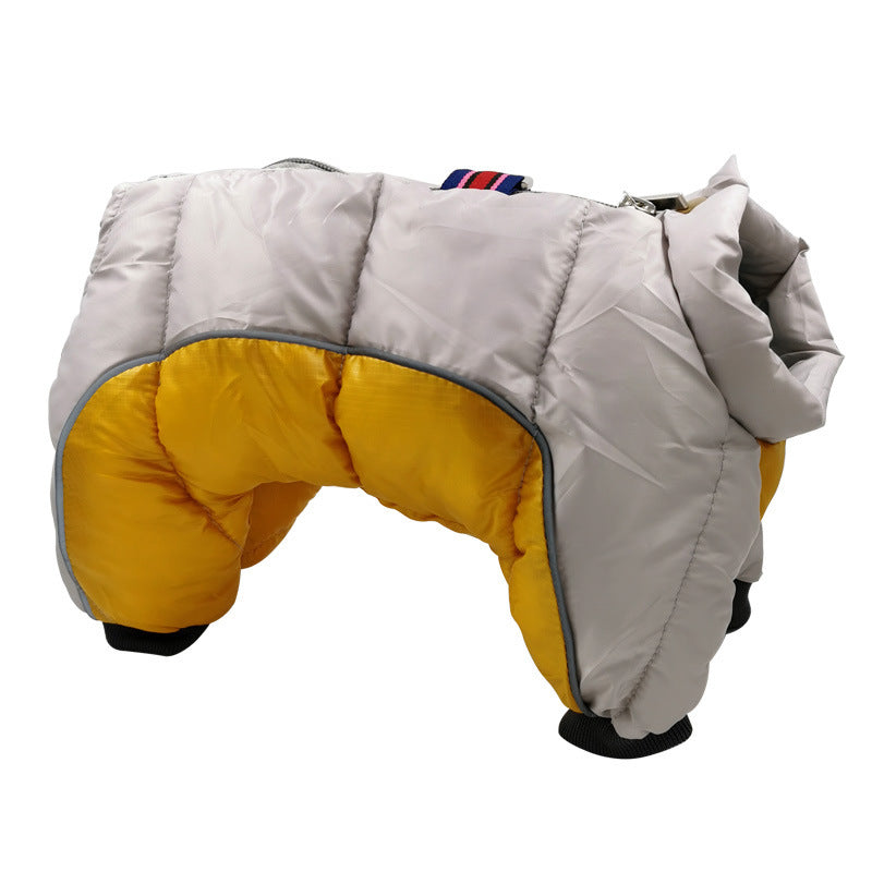 Cold Weather Dog Coat – Four-Legged Cotton Jacket New dog clothes autumn and winter pet camouflage cotton padded clothes waterproof and cold proof dog coat jacket four leg clothes cotton clothes Material: Cotton Product category: cotton padded clothes Sty