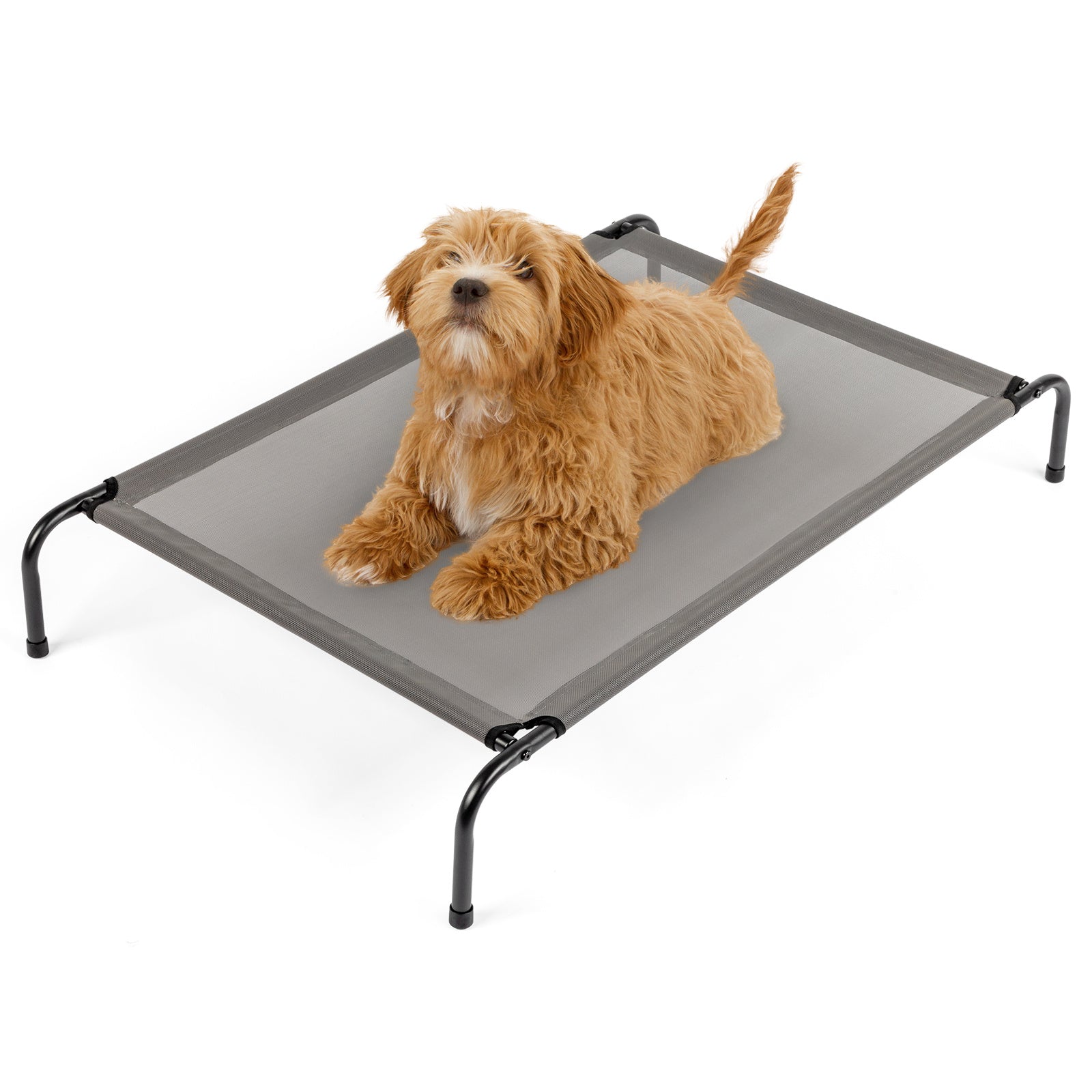 BreezeRest™ – Cooling Kennel for Small to Large Pets Introductions: Comfortable pet bed. Elevated Dog Bed lifts your doggy pal off wet, muddy grass to keep him clean and cool, especially on rainy or hot days as it can elevate pets more than 8 inches off t